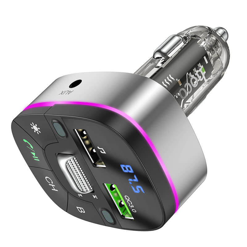 hoco. QC3.0 18W In-Car Audio Wireless Bluetooth FM Transmitter E71