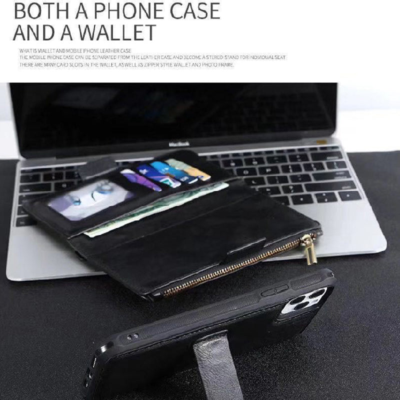 Samsung Galaxy Note 20 Ultra JDK Genuine Leather Wallet Carrying Phone Case with Magnetic Back