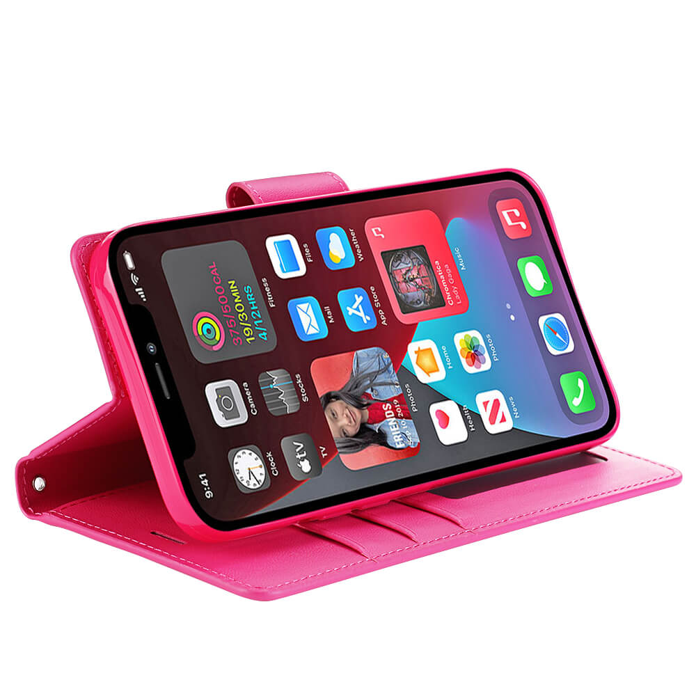 iPhone 12/12 Pro Luxury Hanman Leather Wallet Flip Case