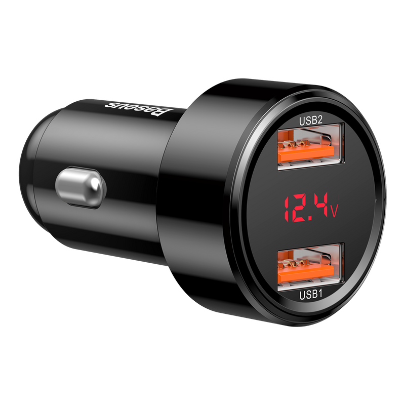 Baseus Digital Display (Type-C PD+QC) Intelligent Dual Quick Car Charger C20C