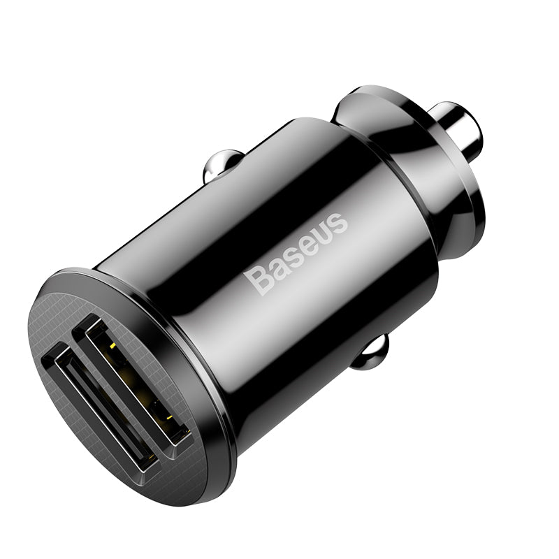 Baseus Grain Car Charger (Dual USB 5V 3.1A ) Black