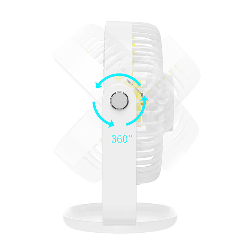 hoco. Multifunctional Powerful 360°  Rotation Desktop Cooling Fan with Light F14