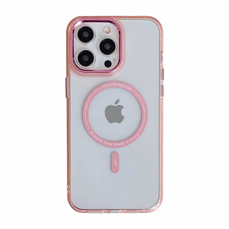 iPhone 14 Pro Max AllureEyes Colorful Frame Transparent Phone Case with Magsafe