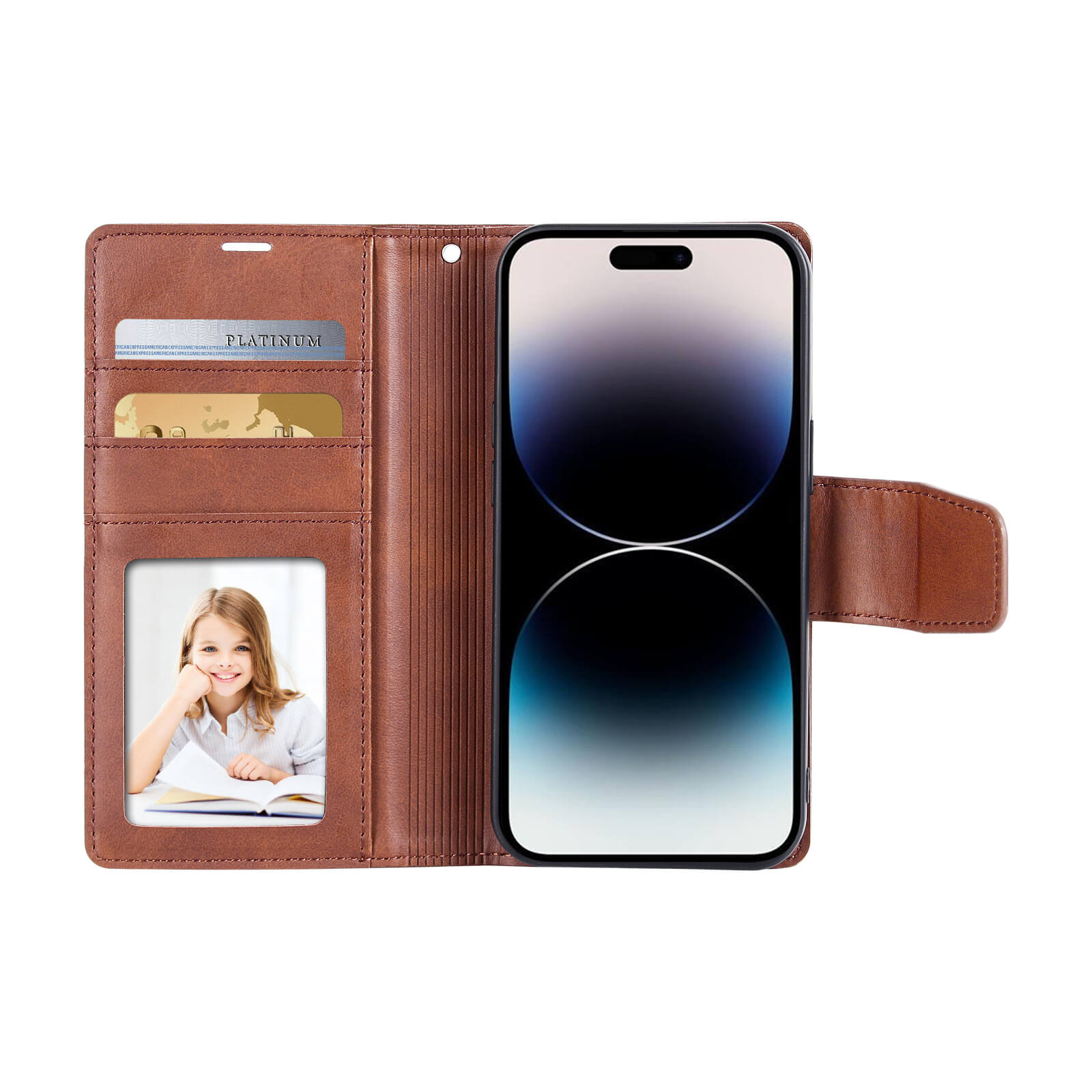 iPhone 11 Pro Luxury Hanman Leather 2-in-1 Wallet Flip Case With Magnet Back