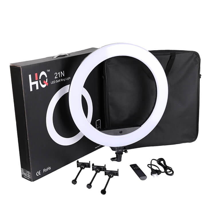 HQ 21 inch(53cm) LED Soft Ring Light with 1.9M Tripod Stand & 3 Phone Holders