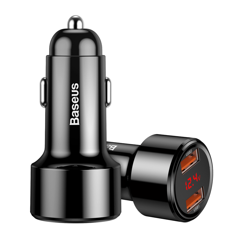 Baseus Digital Display (Type-C PD+QC) Intelligent Dual Quick Car Charger C20C