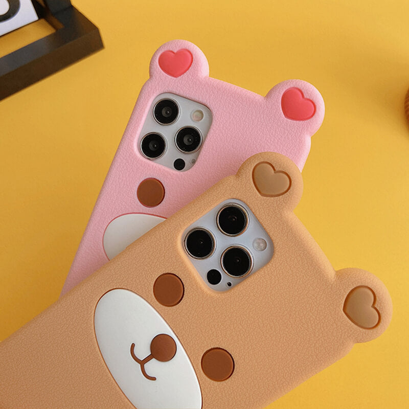 iPhone 12/12Pro Q Uncle Brown Bear Silicone Phone Case