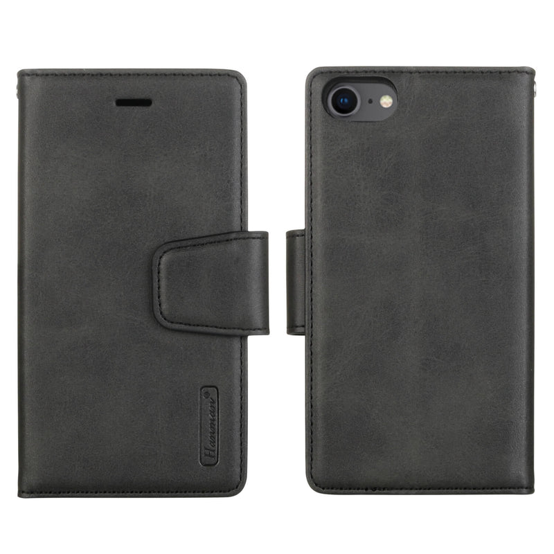 iPhone 6p/7p/8p Luxury Hanman Leather 2-in-1 Wallet Flip Case With Magnet Back