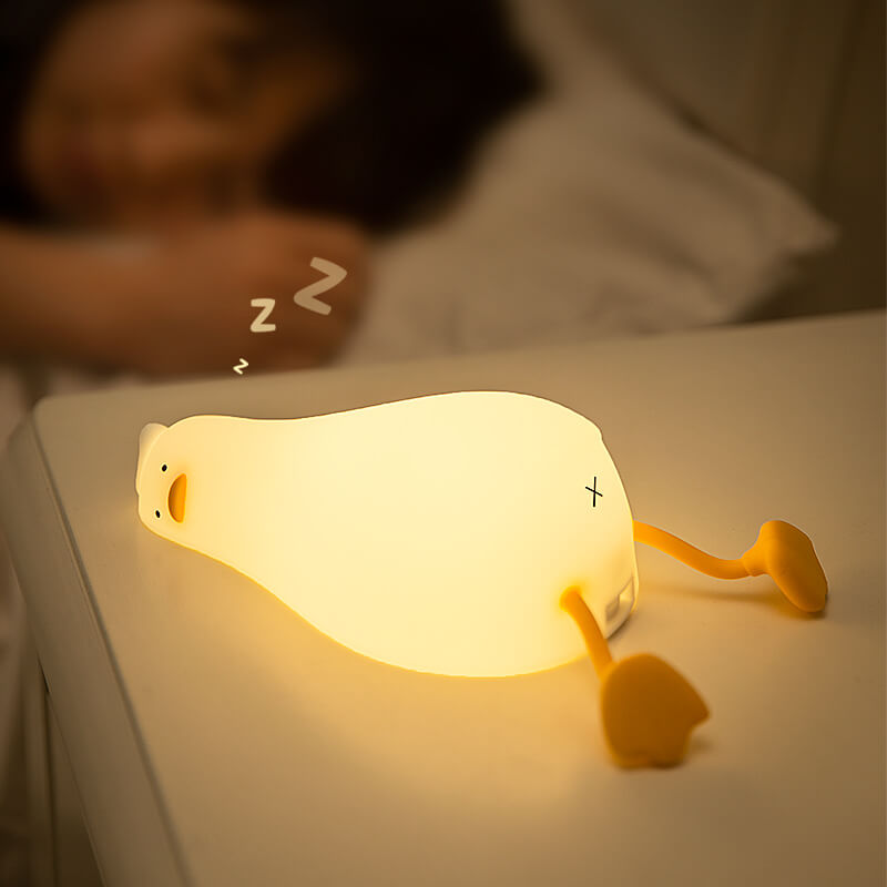 Mobie Lie in Peach Lying Flat Duck Silicone Touch Light Lamp