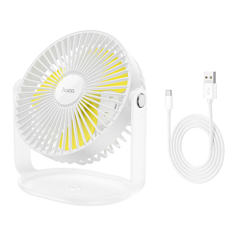 hoco. Multifunctional Powerful 360°  Rotation Desktop Cooling Fan with Light F14