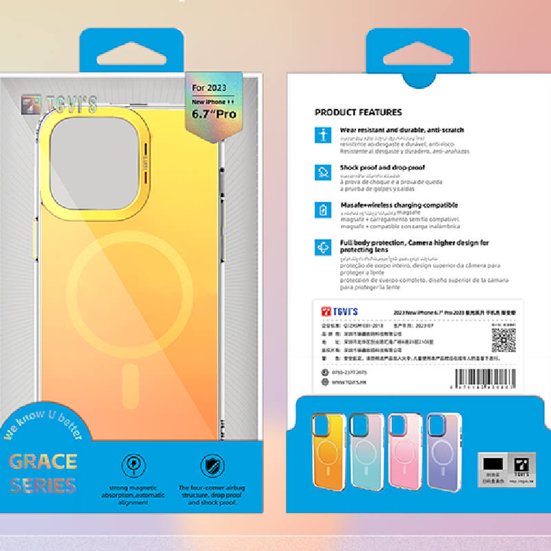 iPhone 15 Grace Series Semi Transparent Airbag Magsafe Phone Case