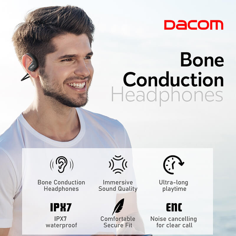 Dacom Open Ear Bone Conduction ENC Noise Cancelling Wireless Earphones E60