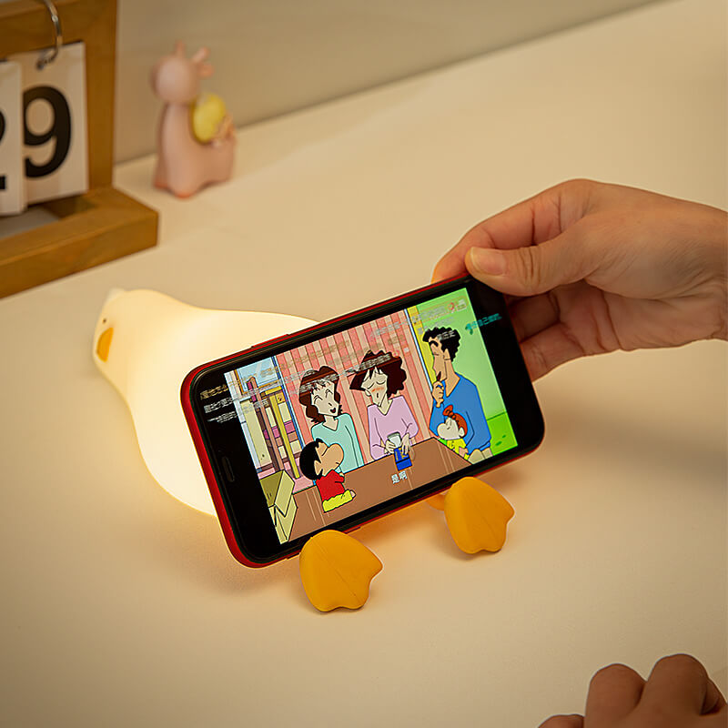 Mobie Lie in Peach Lying Flat Duck Silicone Touch Light Lamp