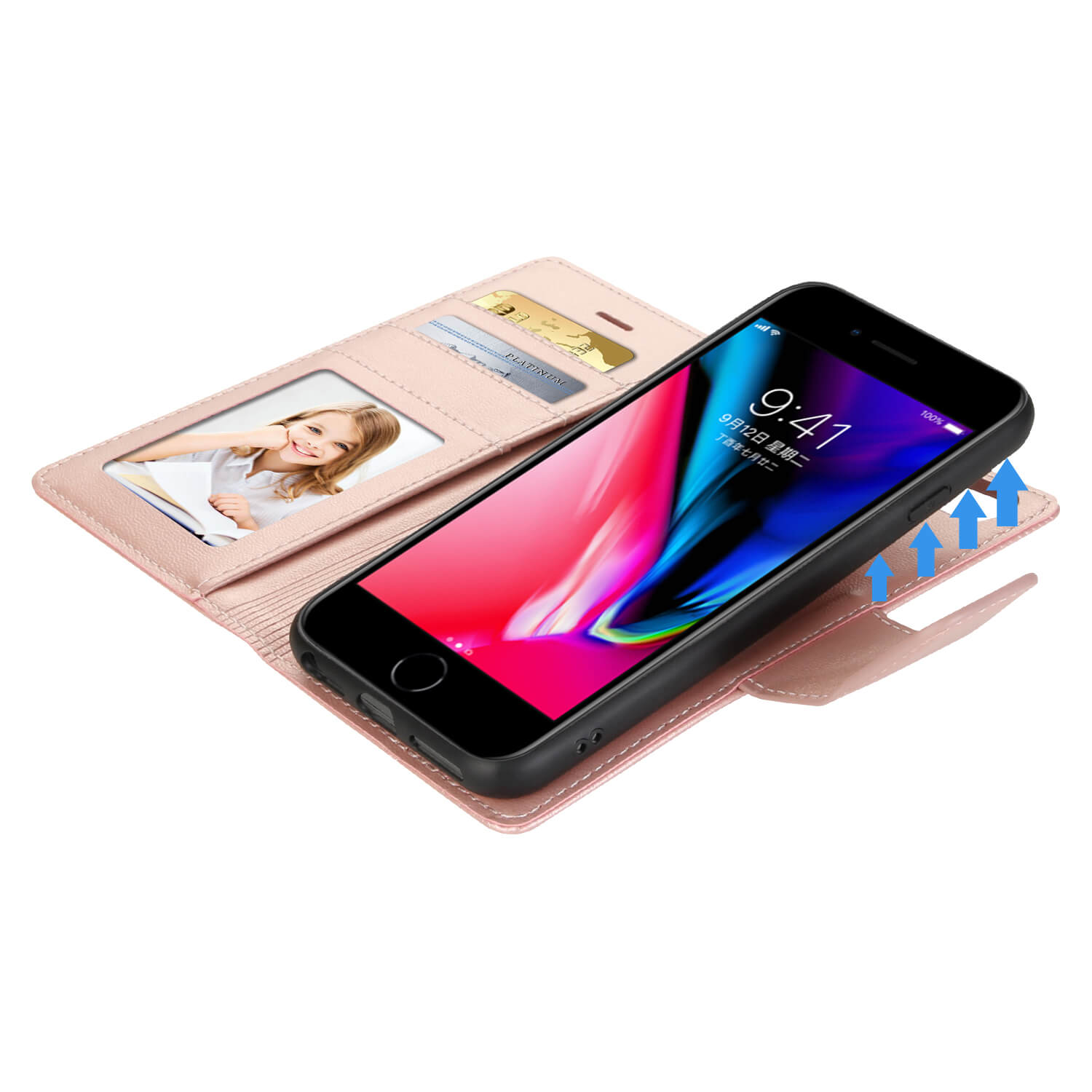 iPhone XR Luxury Hanman Leather 2-in-1 Wallet Flip Cover Case With Magnet Back Case