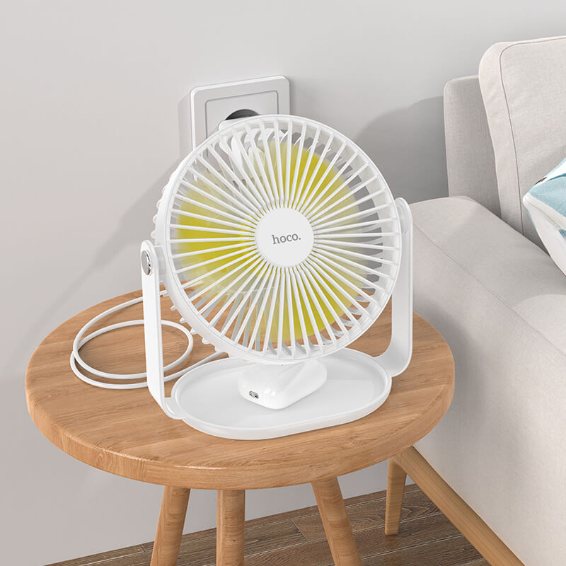 hoco. Multifunctional Powerful 360°  Rotation Desktop Cooling Fan with Light F14