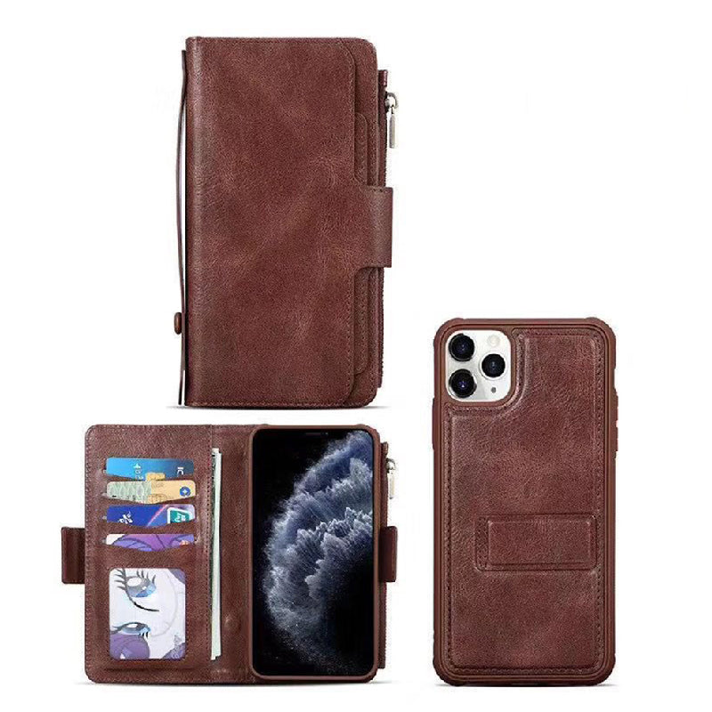 Samsung  Galaxy Note 20 JDK Genuine Leather Wallet Carrying Phone Case with Magnetic Back