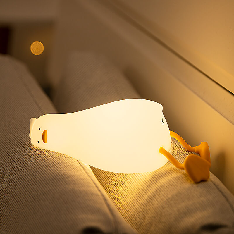 Mobie Lie in Peach Lying Flat Duck Silicone Touch Light Lamp