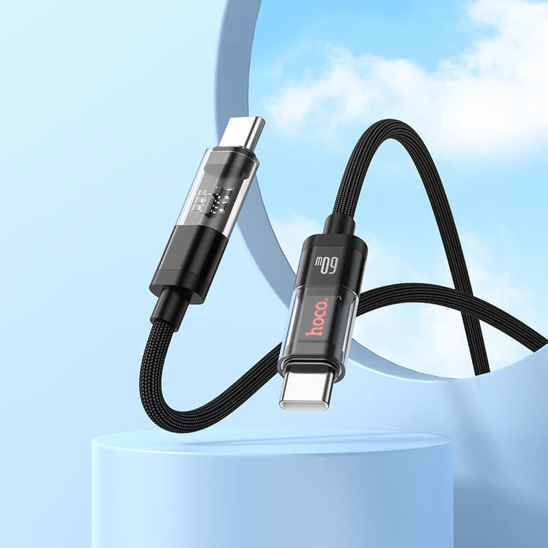 hoco. Transparent Discovery Edition 60W charging data cable for Type-C to Type-C U116