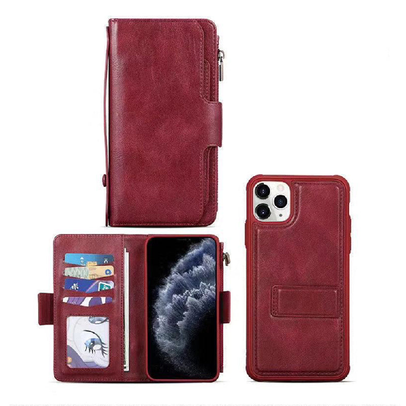 Samsung Galaxy Note 20 Ultra JDK Genuine Leather Wallet Carrying Phone Case with Magnetic Back