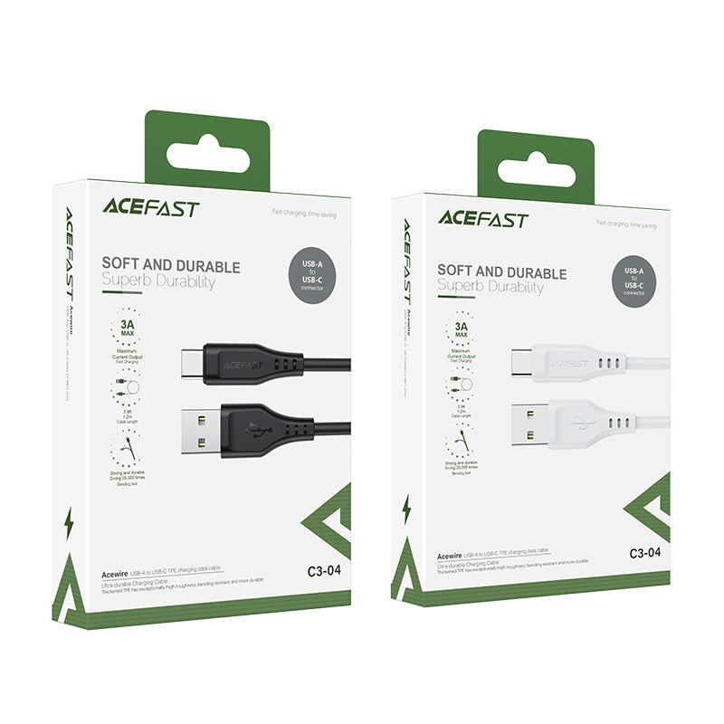 Acefast USB-A to Type-C TPE Charging Data Cable C3-04 Black