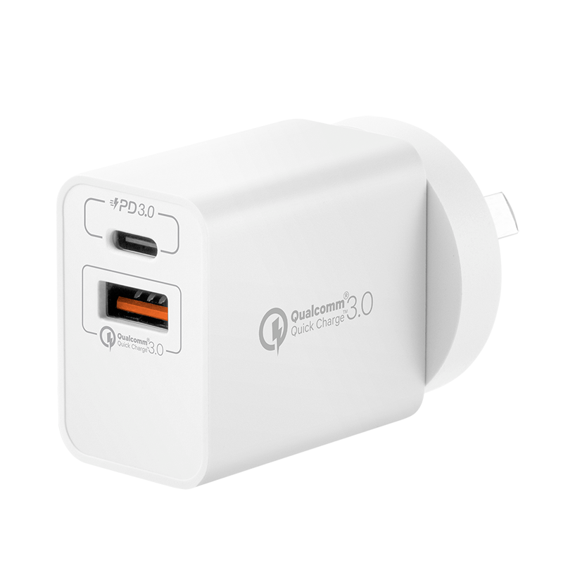 Momax 20W QC3.0+USB-C PD Wall Charger Dual Output USB-C PD & USB-A UM13