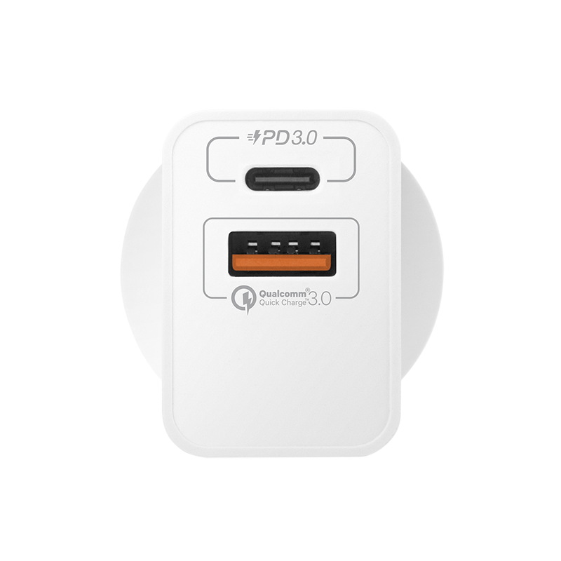 Momax 20W QC3.0+USB-C PD Wall Charger Dual Output USB-C PD & USB-A UM13