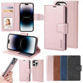 iPhone 14 Pro Luxury Hanman Leather 2-in-1 Wallet Flip Case With Magnet Back